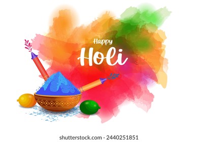 Colorful Traditional Holi background for festival of colors of India in vector