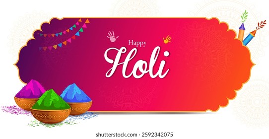Colorful Traditional Holi background for festival of colors of India in vector