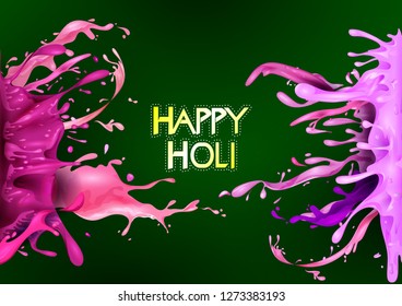 Colorful Traditional Holi splash background for festival of colors of India in vector