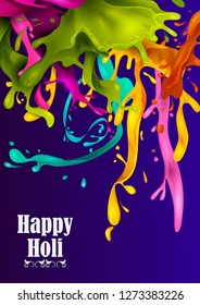 Colorful Traditional Holi splash background for festival of colors of India in vector