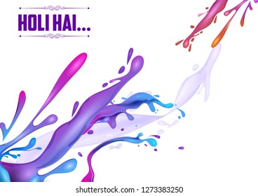 Colorful Traditional Holi splash background for festival of colors of India in vector