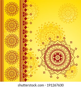 Colorful Traditional Indian Mandala Henna Background Design