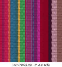 A colorful traditional pattern on dark Background used in fashion and clothes. pattern of Blanket stripes in seamless vector textile and texture style