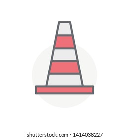 Colorful traffic cone vector icon isolated on white background. Attention symbol modern, simple, vector, icon for website design, mobile app, ui. Vector Illustration