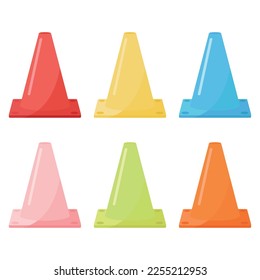 Colorful traffic cone vector