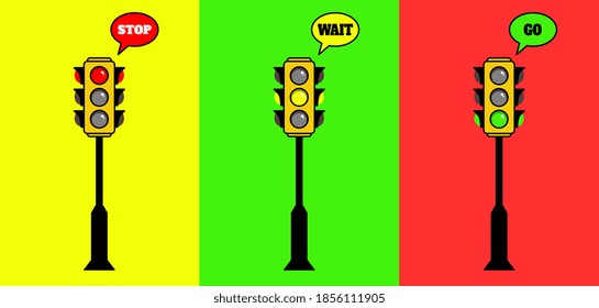 Colorful traffic light on vector