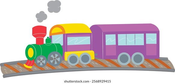 Colorful Traiin Vector Stock Illustration