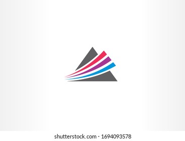 Recorrido colorido con diseño de logotipo vectorial de concepto triangular