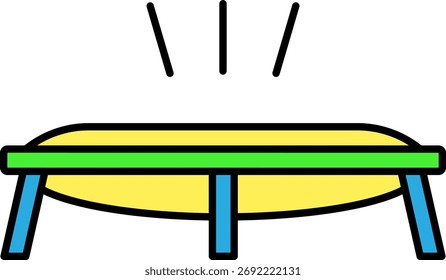 Colorful Trampoline Icon Vector Illustration