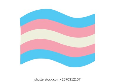 Colorful Transgender pride flag Happy pride day LGBTQ community Pride Month Vector hand drawn doodle for posters, stickers, logo, cards