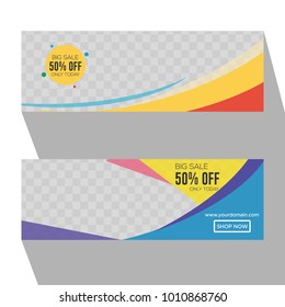Colorful Transparency E-commerce Sales Banner