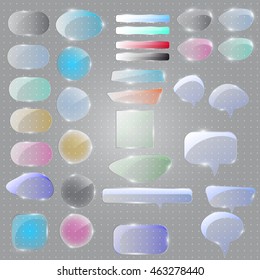 Colorful transparent banners set. Vector stock.