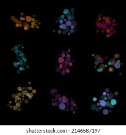 Colorful transparent bokeh lights collection set. Vector Illustration EPS10
