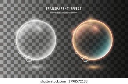 Colorful transparent bubbles. Illustration isolated on transparent background. Abstract magic illustration. Graphic concept for your design