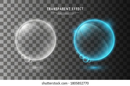 Colorful transparent bubbles. Illustration isolated on transparent background. Abstract magic illustration. Graphic concept for your design