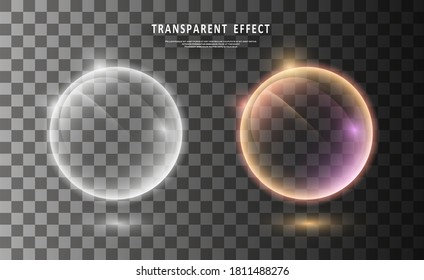 Colorful transparent bubbles. Illustration isolated on transparent background. Abstract magic illustration. Graphic concept for your design