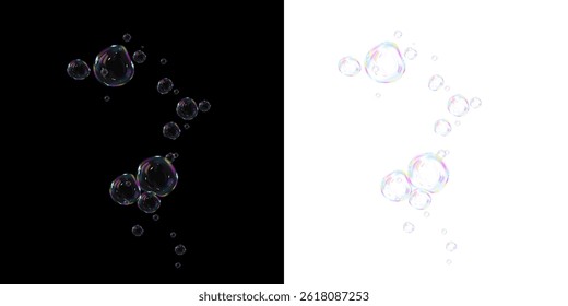 Colorful Transparent Bubbles PNG Effect for Playful, Clean, and Bright Concepts