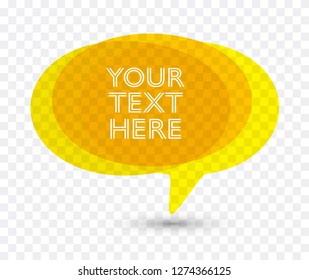 Colorful transparent flat speech bubble in vector graphics