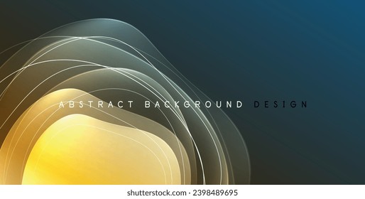 Colorful transparent flowing fluid shapes with glow effect geometric background. Wavy lines round forms. Vector illustration For Wallpaper, Banner, Background, Card, Book Illustration, landing page