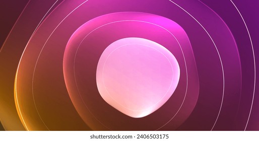 Colorful transparent flowing fluid shapes with glow effect geometric background. Wavy lines round forms. Vector illustration For Wallpaper, Banner, Background, Card, Book Illustration, landing page