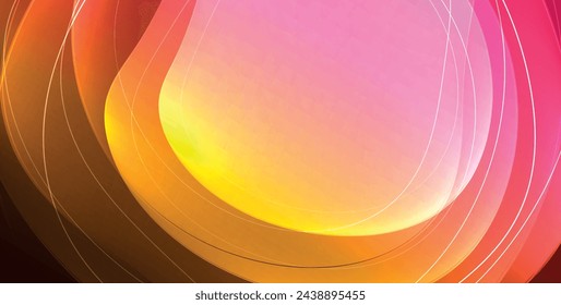 Colorful transparent flowing fluid shapes with glow effect geometric background. Wavy lines round forms. Vector illustration For Wallpaper, Banner, Background, Card, Book Illustration, landing page