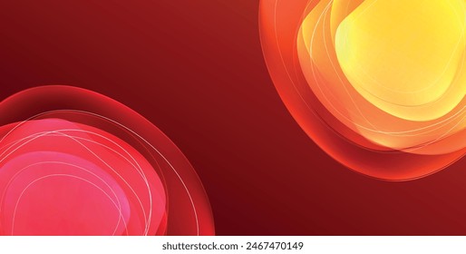 Colorful transparent flowing fluid shapes with glow effect geometric background. Wavy lines round forms. Vector illustration For Wallpaper, Banner, Background, Card, Book Illustration, landing page