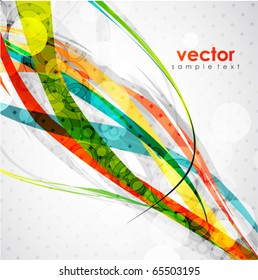 Colorful transparent lines. Vector abstract background