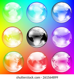 Colorful and transparent soap bubbles