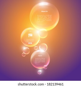 Colorful Transparent soap bubbles, eps10 vector 