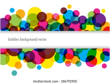 colorful transparent vector bubbles banner layout with place for your text