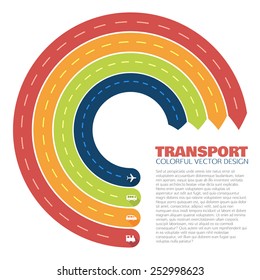 Colorful transport infographic. Vector illustration