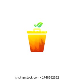 colorful trash can logo design 