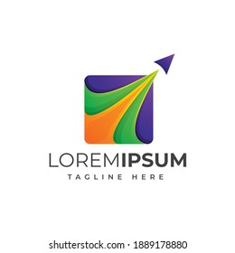 Colorful travel logo design premium vector