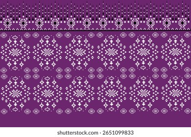 colorful trbal geometric seamless pattern on purple background traditional ethnic textile design inspired by southeast asian motifs