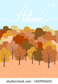 Colorful tree amd clear sky on autumn season.