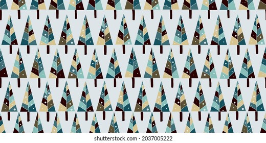 Colorful tree background. Seamless pattern.Vector. 