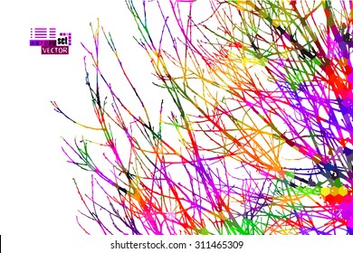 Colorful tree branch background. Vector