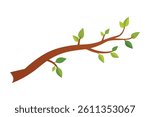 A colorful tree branch vector art illustration