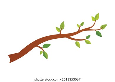 A colorful tree branch vector art illustration