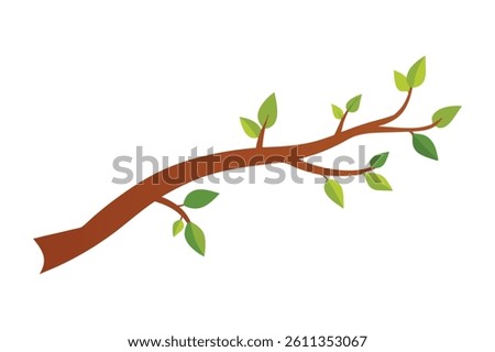 A colorful tree branch vector art illustration