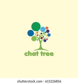 COLORFUL TREE CHAT ICON LOGO