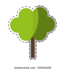 colorful Tree in city scene icon image, vector illustration