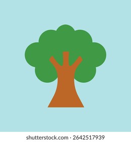 Colorful tree icon for environmental, nature, and fresh outdoor designs.
