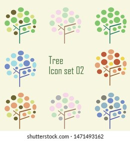 colorful Tree icon set 02