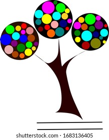 A colorful tree icon symbol as a vector image. It can be used as a logo.