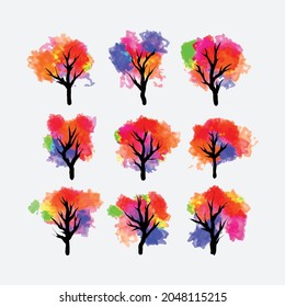 Colorful tree illustration. Creative design.