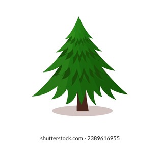 Colorful tree illustration with shadow.