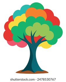 Colorful tree illustration. Vector illustration