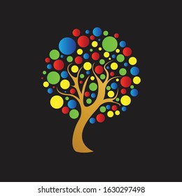 Colorful tree illustration vector design