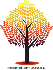 colorful tree with leaves vector icon design